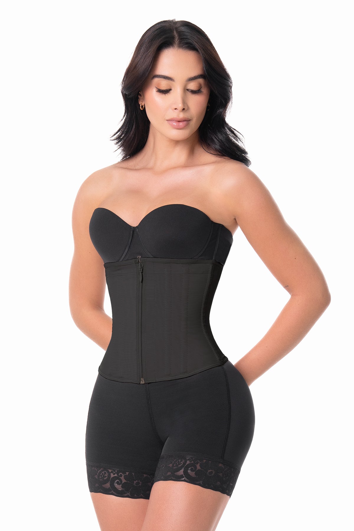 Zipper sculpting waist trainer