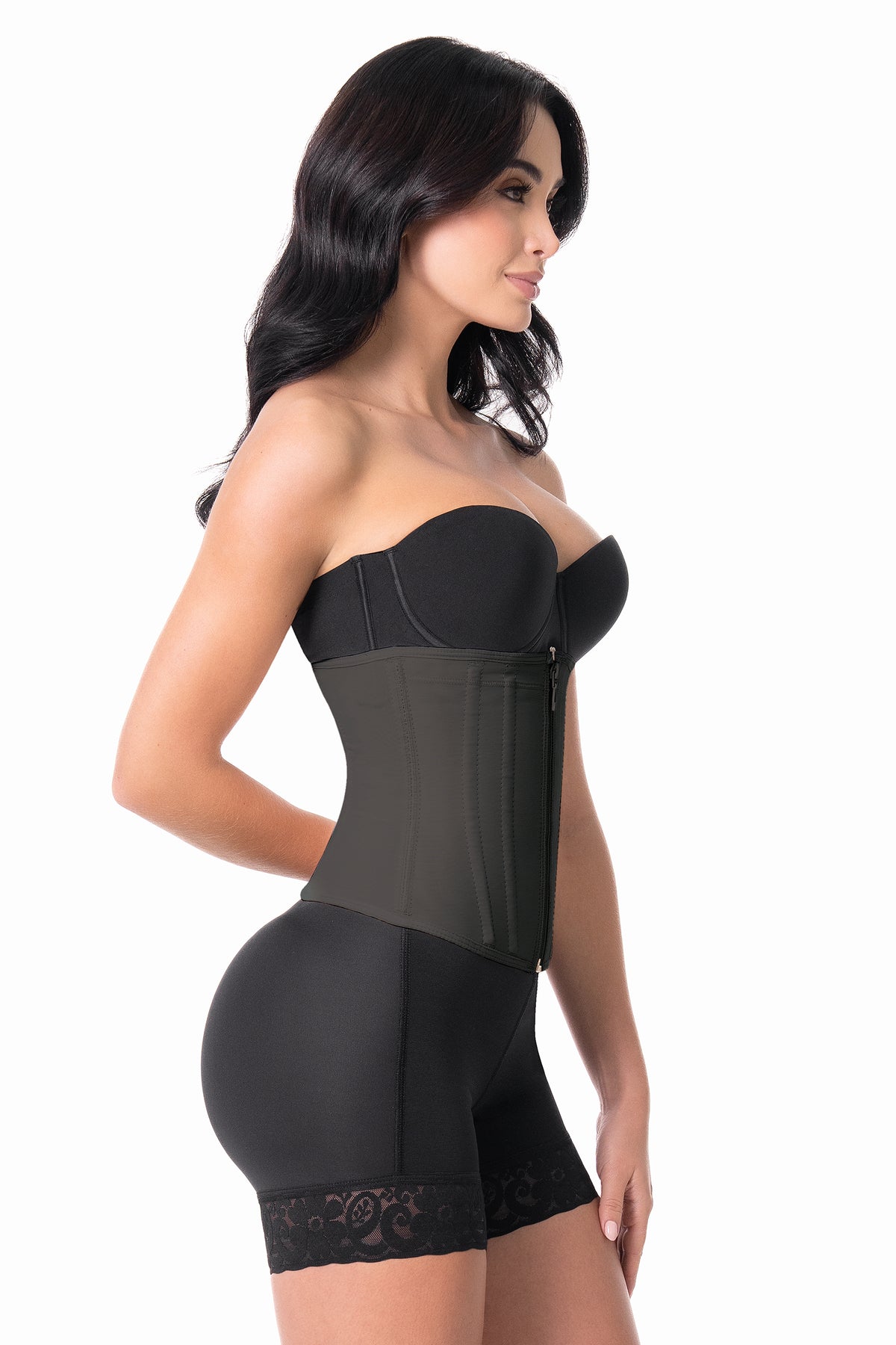 Zipper sculpting waist trainer