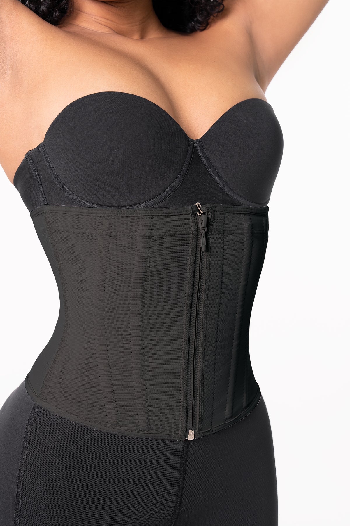 Zipper sculpting waist trainer