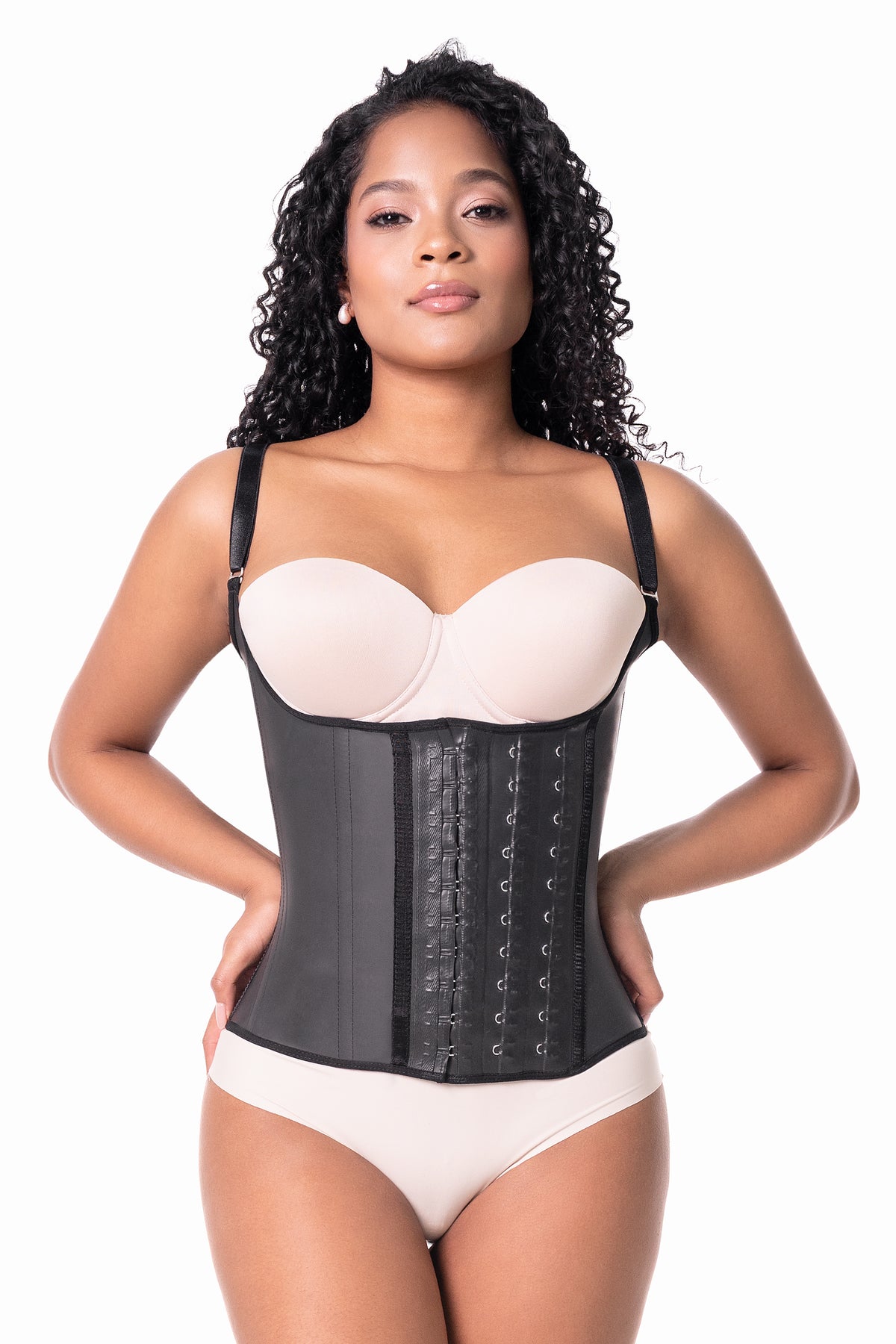 Latex waist trainer with straps
