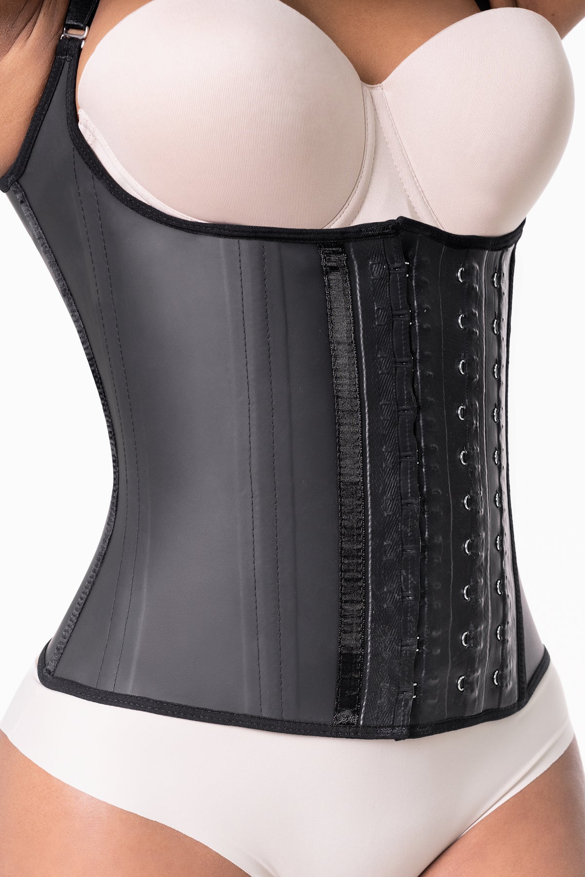 Latex waist trainer with straps