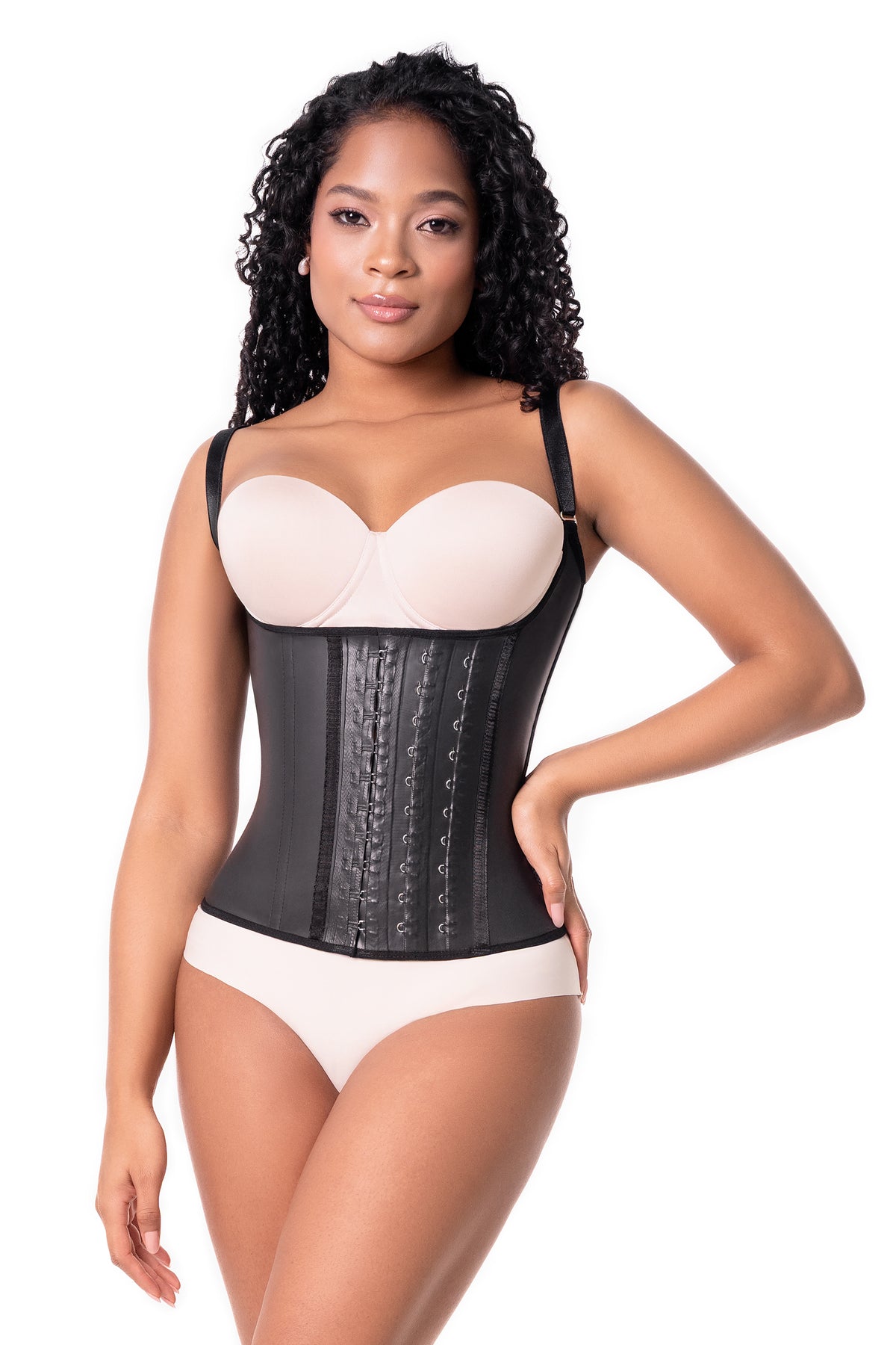 Latex waist trainer with straps